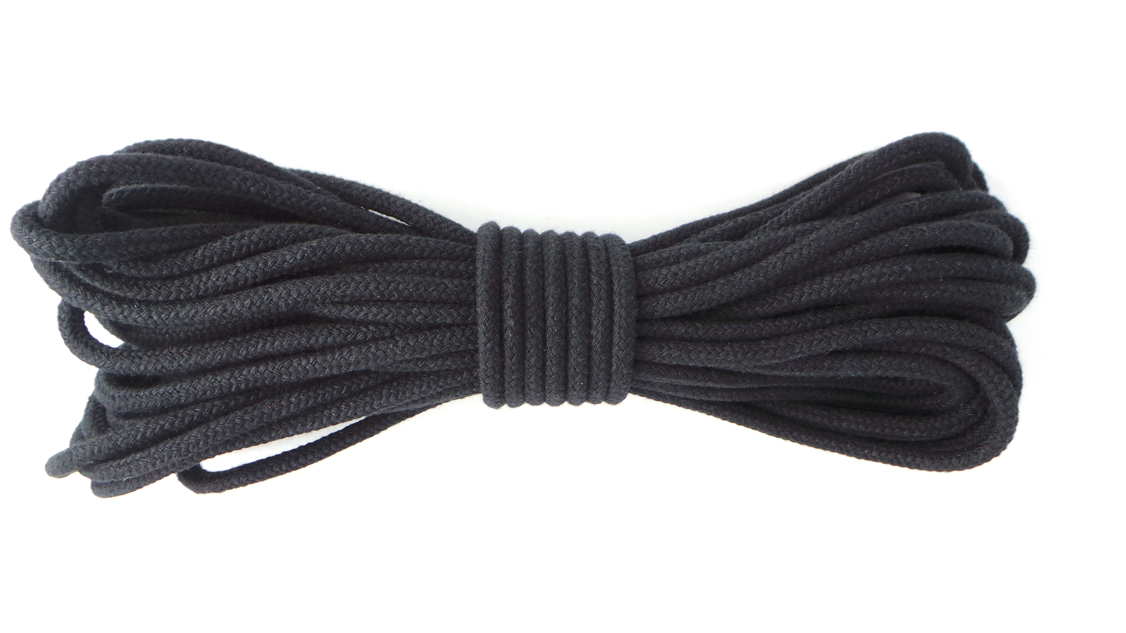 geflochtenes Baumwollseil mit Seele, 6 mm, schwarz